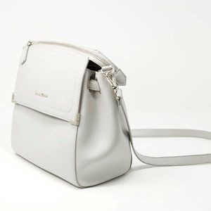 White Canvas Leather Backpack, Handbag, Cross Body